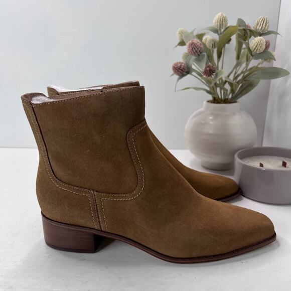 Cole Haan Grand 360 Naia Suede Chunky Heel Ankle Boot Golden Toffee Women's 9.5B - Picture 2 of 9